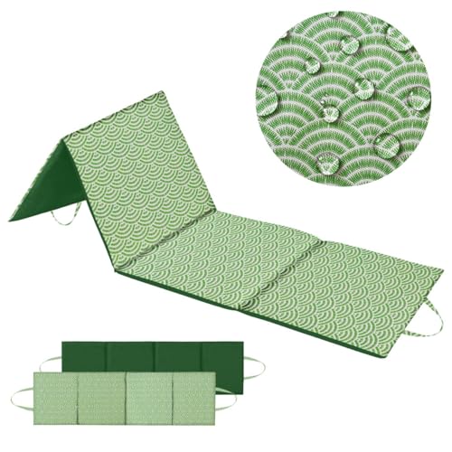 DOMAREX XXL Strandmatte - 180x50x2 cm - Dicke & Faltbare Strandliege für Steinstrand & Sand - Wasserdicht, Groß, Robust & Bequem - Perfekt für Outdoor & Reisen - Blue Passion (Alicante Geo)