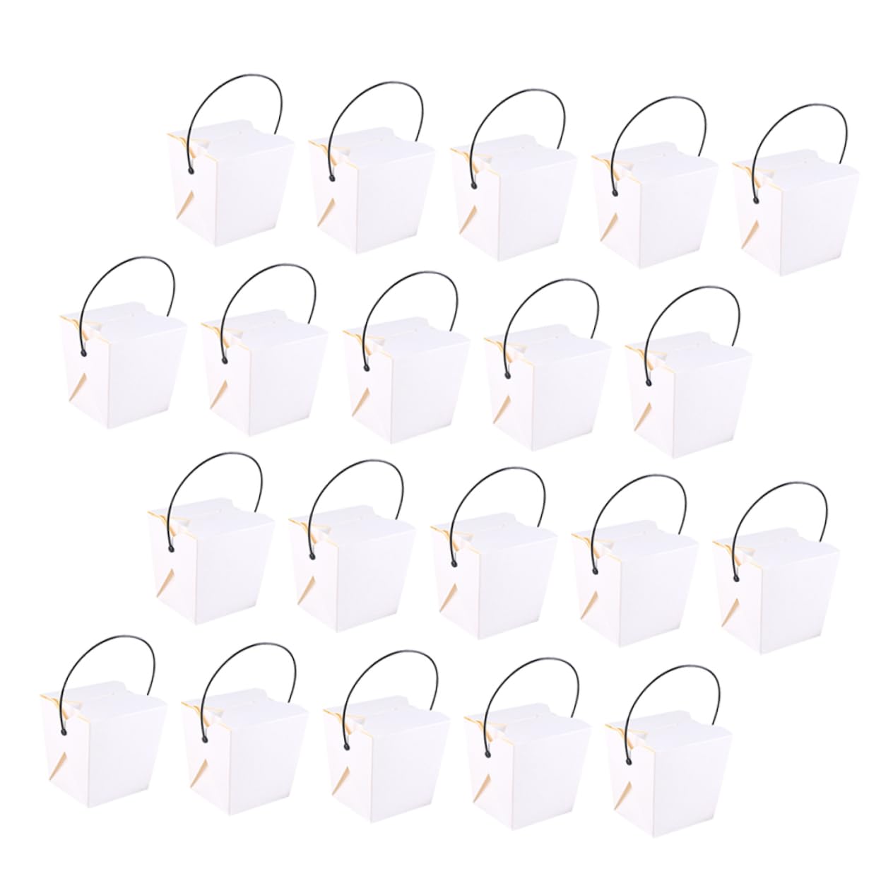 BEBEMOKO Premium Paper Lunch Boxes 24 Pack Snack Containers Take-out Snacks Holder French Fries Storage Microwave Safe Easy to Carry