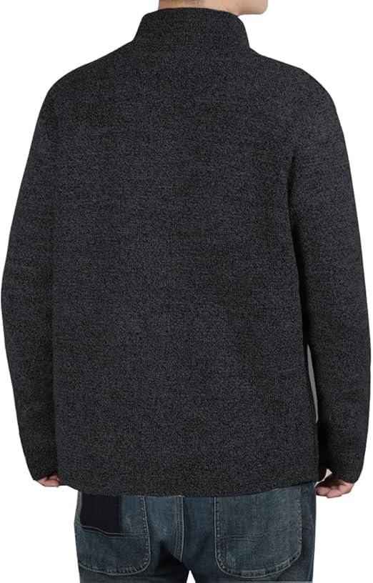 KELYWELL Men's Blazer Collar Long Sleeve Button Knit Cardigan Long Sleeve Button Down Cable Knitted Sweater with Pockets3