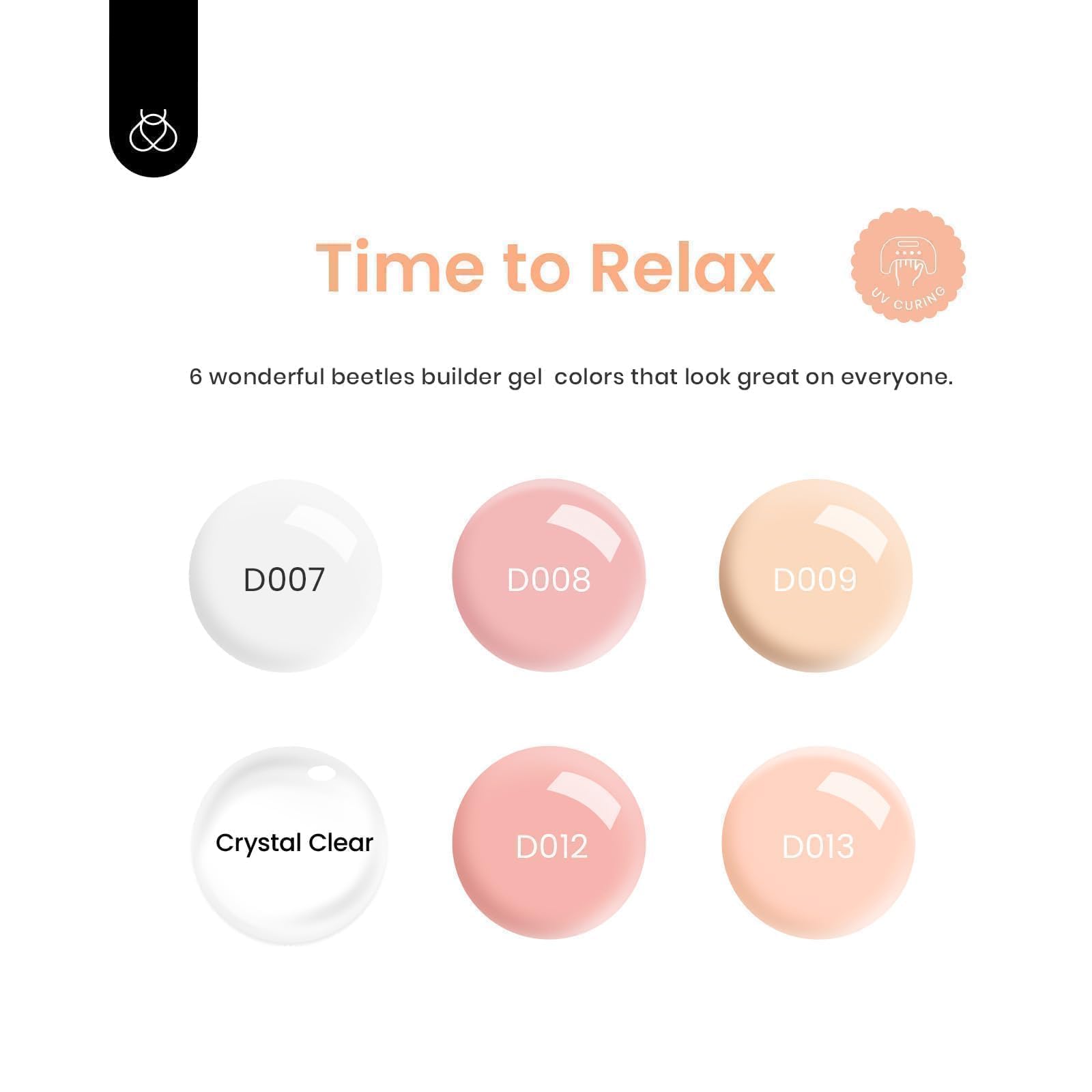 Beetles gel nail Polish 6 Colors Builder 8 in 1 Strengthener Clear Base Rhinestone Tips Glue Nail Art Design Pink