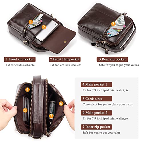 Men's Genuine Leather Shoulder Bag Messenger Briefcase CrossBody Handbag Satchel Travel bag4