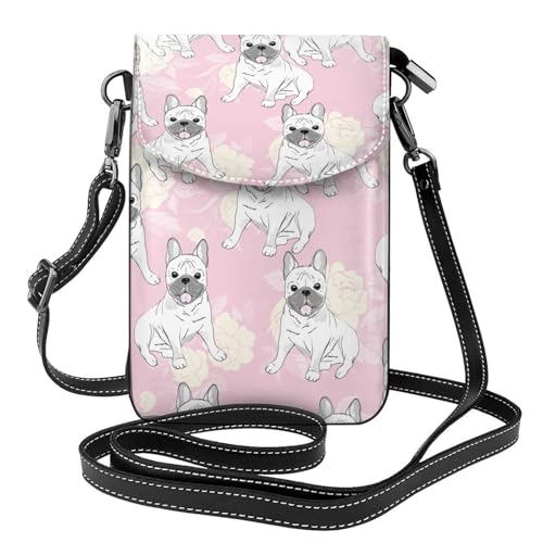 Sac bandoulière bouledogue français anti-encombrement avec porte-téléphone