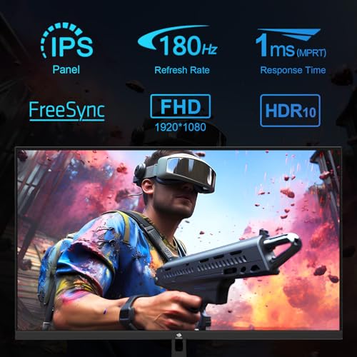 Z-Edge Monitor Gaming 24'', 180 Hz/165 Hz/144 Hz, IPS Pannello, 1080P, 1ms, FreeSync, Schermo PC Cornice Ultra Sottile, 5000:1, HDMI2.0& DP1.4, Inclinazione Regolabile, VESA 100*100mm(Cavo DP Incluso) - Monitor - Immagine 1