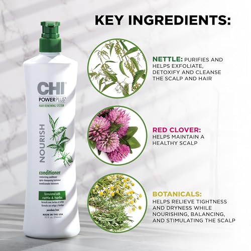 CHI Powerplus Nourishing Conditioner, Hair Renewal System For A Healthy Scalp, Relieves Tightness & Dryness, Strengthens & Protects Against UV, 32 Oz - image 4