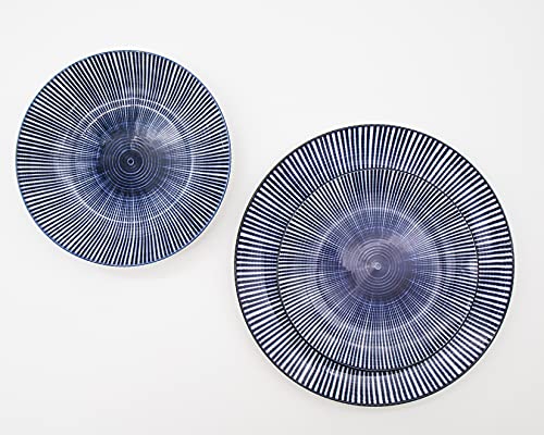 Dinnerware Set Laura Blue Porcelain Dinner Plate, Salad Plate, Soup Bowl - 12 Piece Set #TOP1