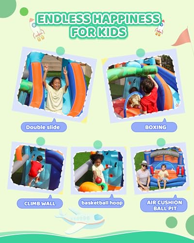 AirMyFun Inflatable Bounce House for Kids Fun, Bouncer & Slide with Air Ball Pool for 3-8, Inflatable Bouncer with Blower Use for Indoor&Outdoor - Thumbnail 7