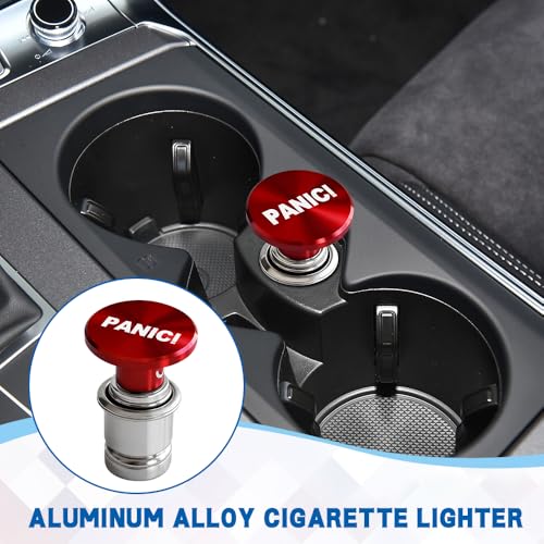 Image of PANIC Button Car Cigarette Lighter Plug, Car Cigarette Lighter Replacement, Aluminum Alloy Push Button Lighter Plug, Standard 12V Fast Heating Power Socket for Auto