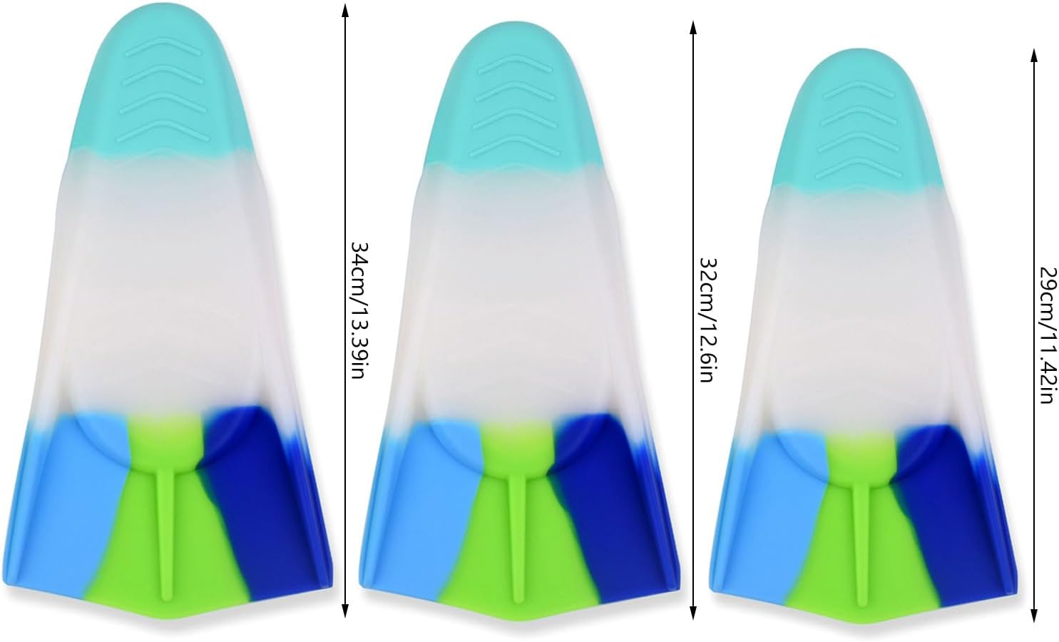 Silicone Swim Training Fin Comfortable Short Snorkeling Fin Travel Size Flippers for Snorkeling Divings Swimming Travel Size Flippers