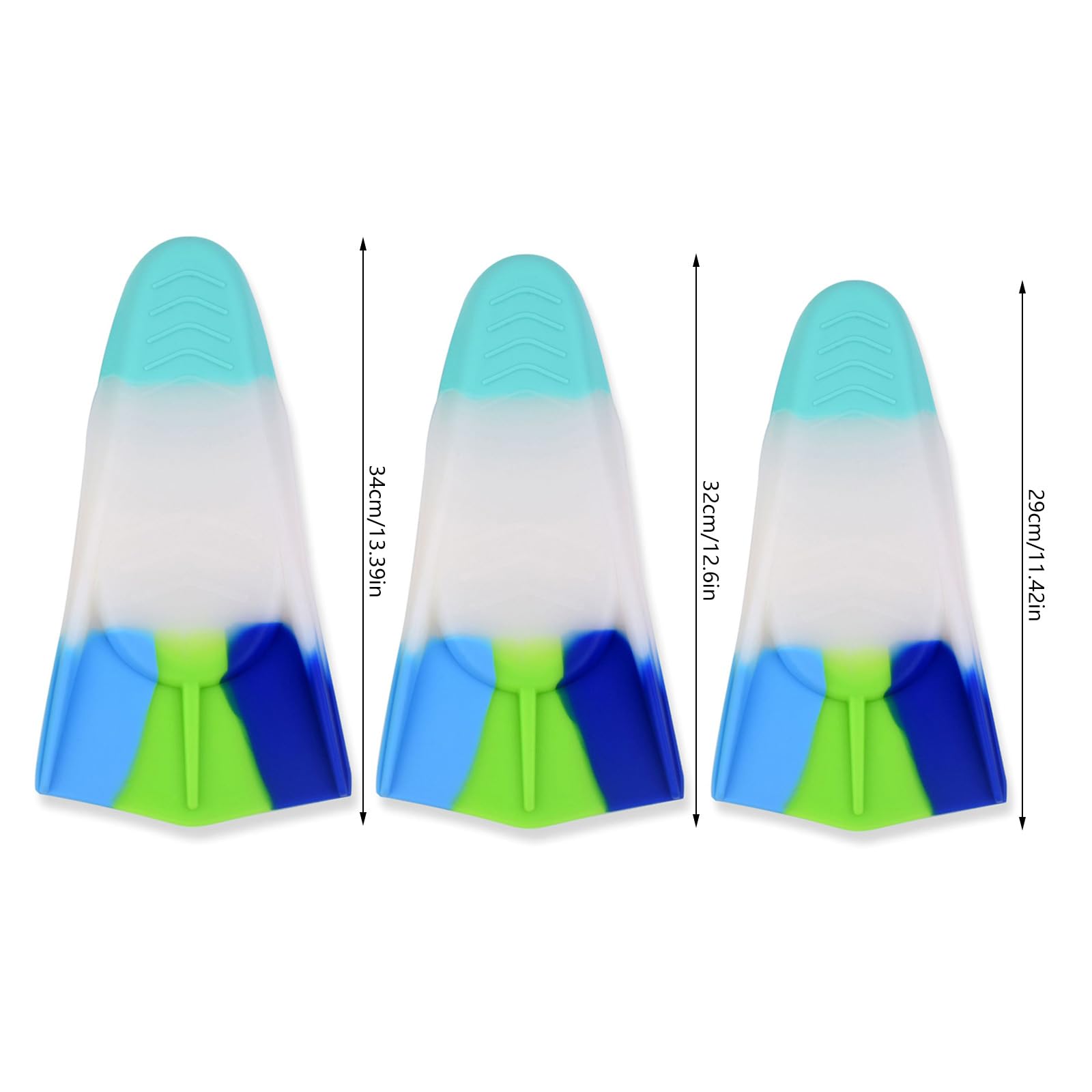 Aletas de natación profesionales, cómodas aletas cortas de silicona, aletas de buceo, equipo de snorkel, aletas de entrenamiento de natación, equipo acuático para buceo