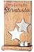 Produktbild GILDE Deko Kerzenhalter Teelicht Leuchter Stern mit Schriftzug: traumhafte Sternstunden - Weihnachtsdekoration aus Holz - Farbe braun Silber - Höhe 32 cm