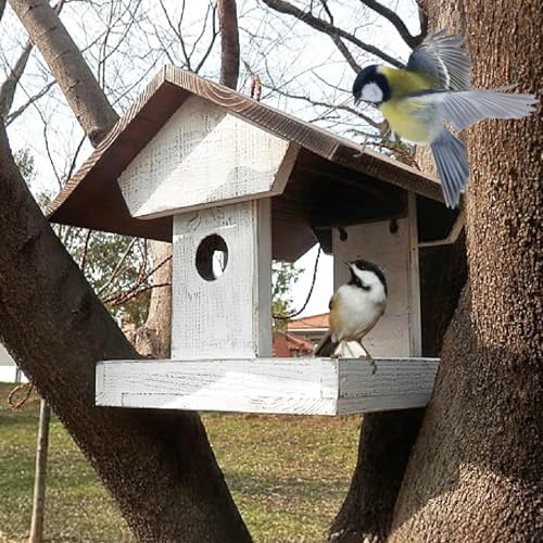 エイジングアンティーク調 三角屋根のバードフィーダー 鳥 エサ台 餌台