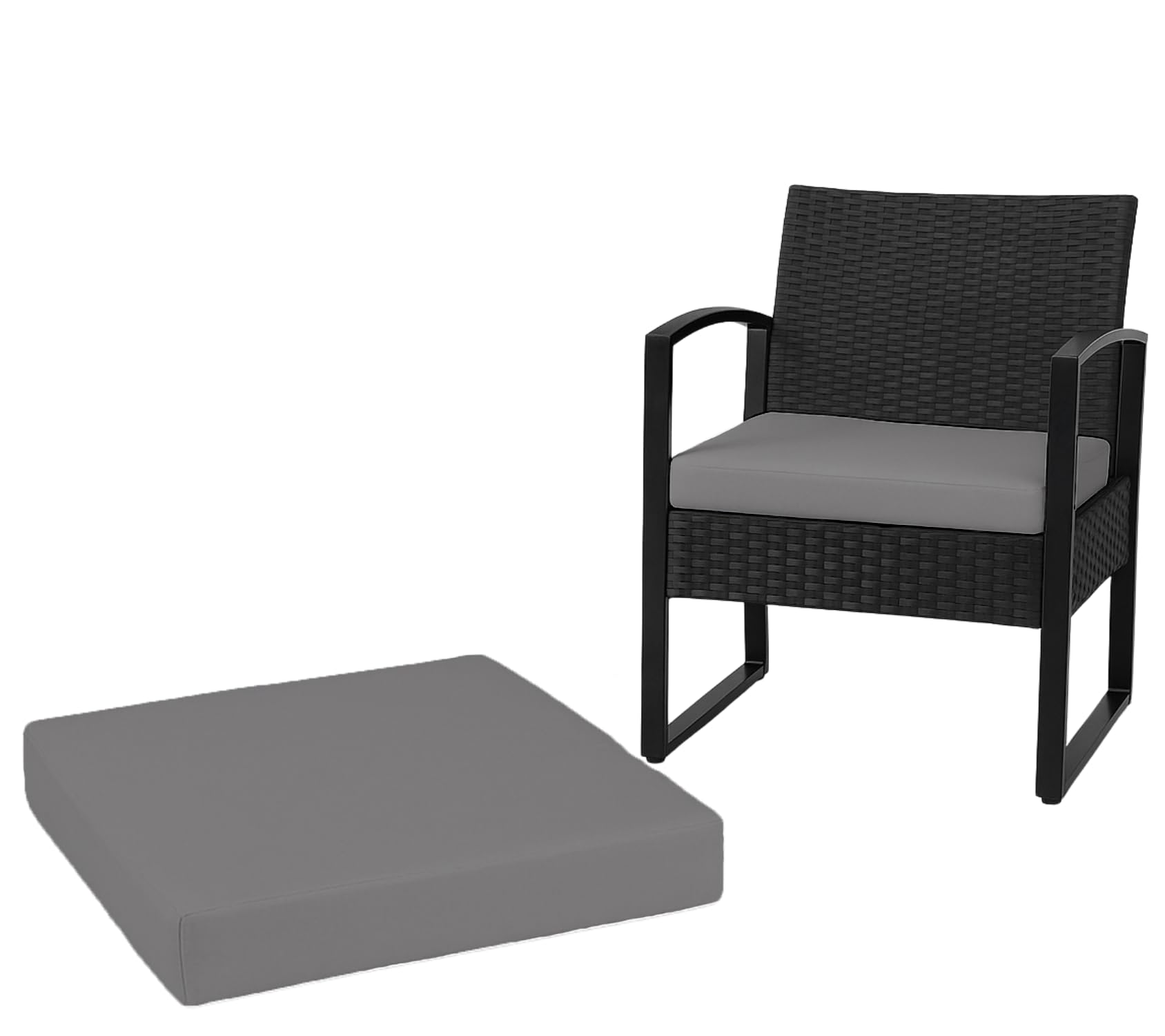 Dazzle Collection 100% Waterproof Seat Pad For Indoor & Outdoor Dining Chairs Garden Sofa Chair Cushion Rattan Seat Patio Chair Cushion (40 x 40 x 7cm, Dark Gray) โ image 1