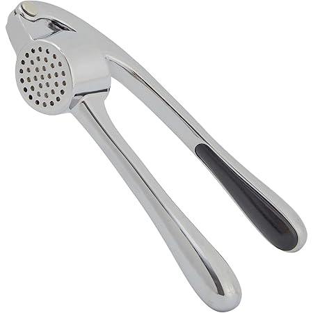 HiramWare Garlic Press, Premium Rust Proof Kitchen Garlic Mincer Slicer Crusher Squeezer with Ergonomic handle, Ginger Crusher with Good Grip, Easy to Clean, Dishwasher Safe