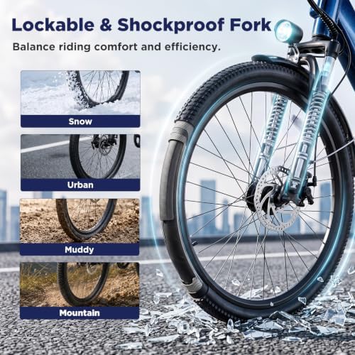 24'' Electric Bike with 1500W Peak Motor, 22Mph 60Miles Ebike for Adults image 7