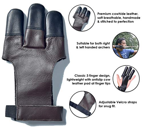 image for UNIVERSE ARCHERY Leather Archery Glove | Handmade Shooting Hunting Thr