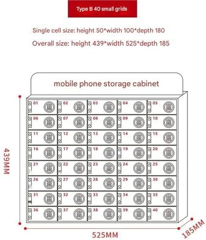 Acrylic Wall-Mounted Cell Phone Locker with Combination Lock – Secure Storage Cabinet for Office, Classroom & Gym – Protect Your Devices in Style