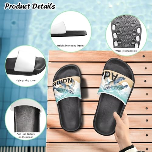 Image of Unisex Slides for Girls Boys Comfortable Slippers Slides Non-slip Shower Shoes House Fashion Thick for Indoor & Outdoor Gifts