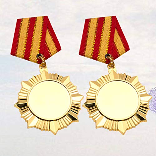 Medalhas de Ouro Besport 2 peças Medalhas de Maratona Medalhas de Honra Metal Monumento Emblema para