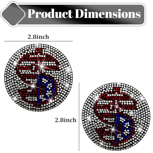 Bling Car Portavasos 4 Piezas 2.75 Pulgadas Cristal Puntos miniatura 2