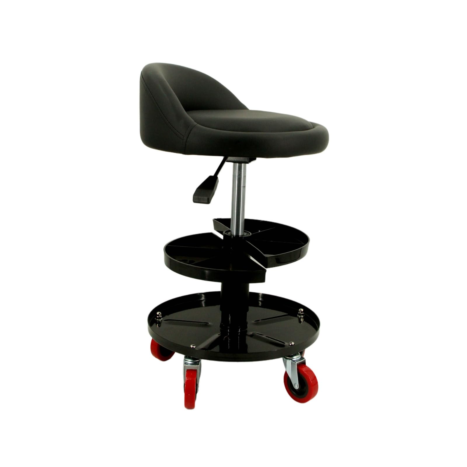 Taburete Taller con Banja Móvil Taburete con Ruedas Resistente Asiento Taller Respaldo para Garaje