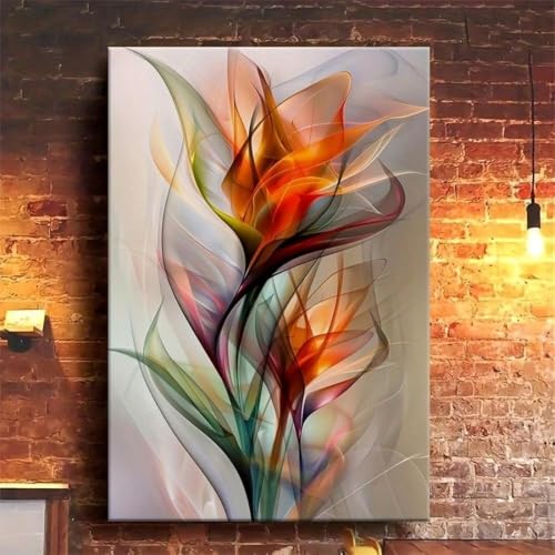 Tableau sur toile floral abstrait 40x60cm pour décorer facilement sans encombrer