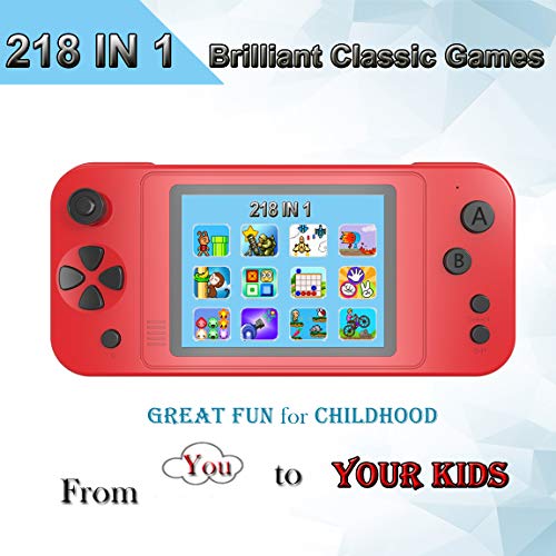 Beico Handheld Games for Kids with Built in 218 Classic Retro Video Game 3.5" Big Screen Portable Rechargeable Arcade Gaming Player Boys Girls Birthday Gift (China Red)