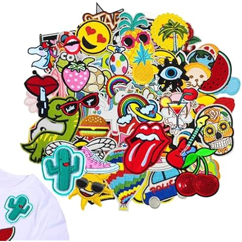 92 Pcs Iron on Embroidered Patches Cover