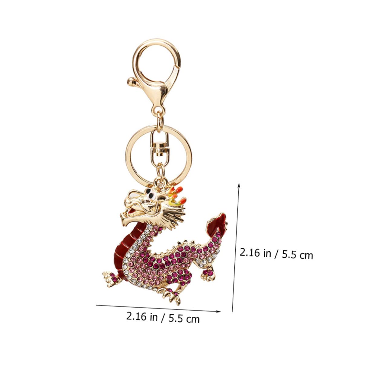 Brelok Feng Shui, 2 sztuki breloków samochodowych w kształcie smoka, dekoracja samochodu Feng Alloy
