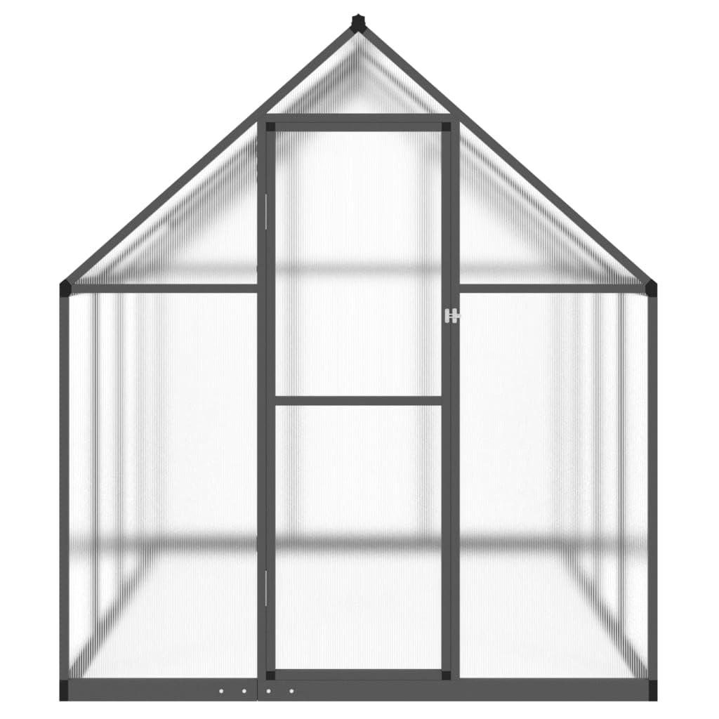 Aluminiowa i poliwęglanowa szklarnia ogrodowa na zewnątrz warzywa sadzonka dom z oknem i drzwiami zimowy schronienie dla roślin antracyt 224 x 169 x 195 cm