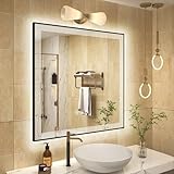 LUSABE LED-Badezimmerspiegel mit Frontbeleuchtung und Hintergrundbeleuchtung...
