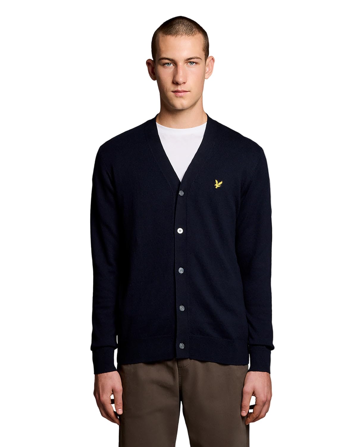 Lyle & Scott Mens VN Cardigan Dark Navy XXL