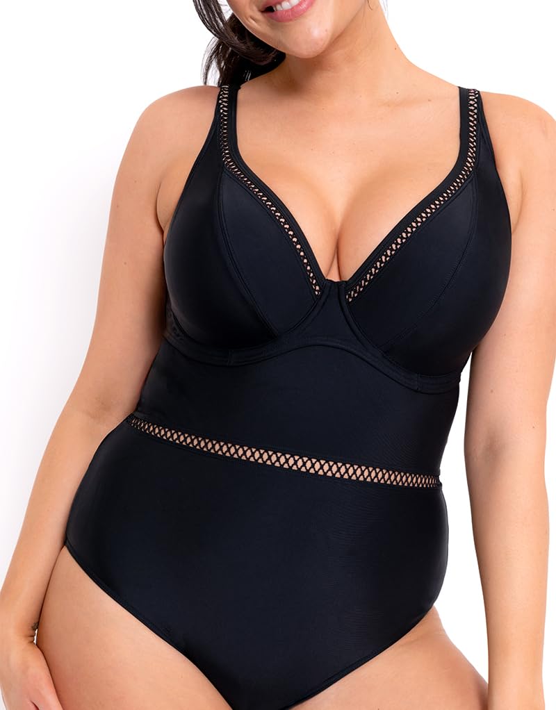 Curvy Kate First Class Plunge Swimsuit Black 34E