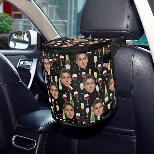 Image of Wudan Cartoon Wine Stars Custom Trash Cans for Car with Lid Lid Leak Proof Holder Trash Can for New Car Accessories