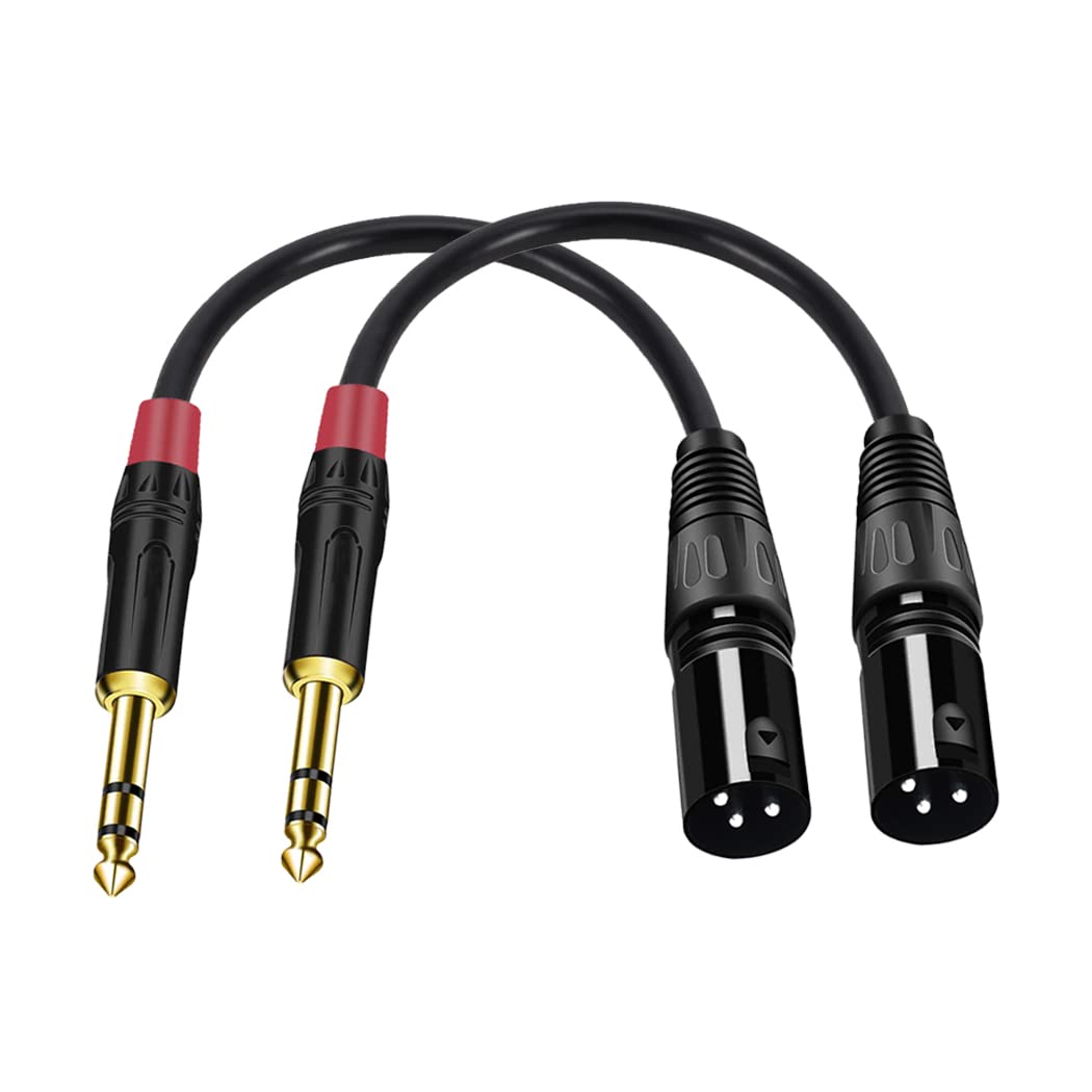 Seefeful (2PACK/6inch) XLR to 1/4 TRS Stereo Adapter,XLR Male to 1/4 Inch (6.35mm) Balanced Microphone Stereo Audio Converter AdapterCable