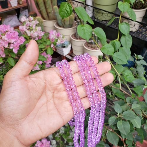 Image of 8mm Rondelle Glass Beads for Jewelry Making, Faceted Briolette Crytal Spacer Beads for Bracelet Necklace Earring, Crystal Violet 300pcs
