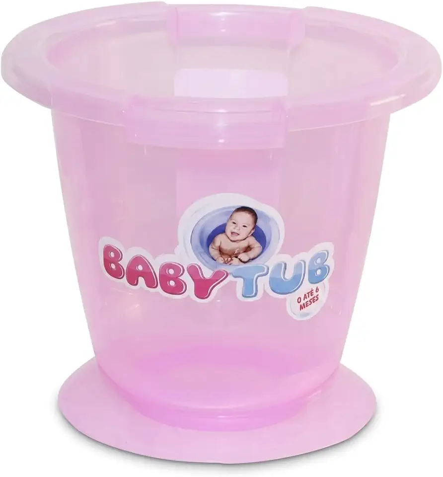 BabyTub Banheira ROSA Ofurô Bebê 0 a 6 Meses – Ajuda a Aliviar Cólicas, Banho Relaxante para Recém-Nascido, Compacta e Econômica