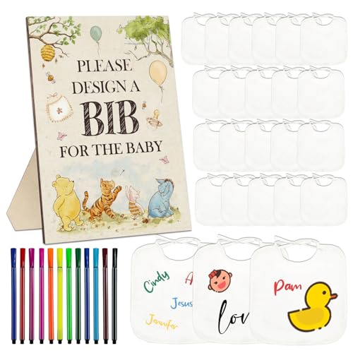 the Pooh Baby Shower Game Set, 43Pcs Includes...