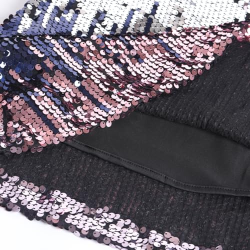 Image of WELAKEN Girls Ombre Sequin Dress Sparkly Fancy Short Puff Sleeves Gradient Party Dress