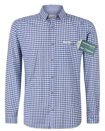 Stockerpoint Campos3 Herren Trachtenhemd, Blau, 3XL