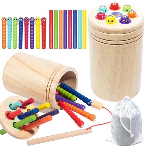 KOIROI Montessori Spielzeug 2-in-1, Montessori Sortierspiel Holzspielzeug, Steckspiel Holz, Farbe Form Sortierspiel, Lernspielzeug, Motorikspielzeug Sensorik Spielzeug Geschenk
