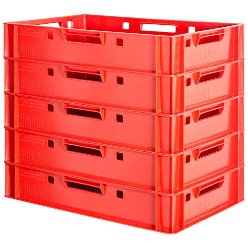 Euro Apilamiento de Plástico Caja Industrial Euro Caja Almacenamiento Eurobox E1 Kingpower, Número:5