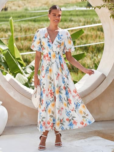 Image of Maxigerui Women's Summer Floral Maxi Dress Spring Wedding Guest Dress 2026