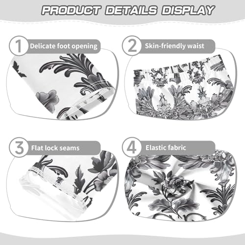 Kids High Waist Gray Flowers Floral Leggings for Toddler Girls 4T 202b53253