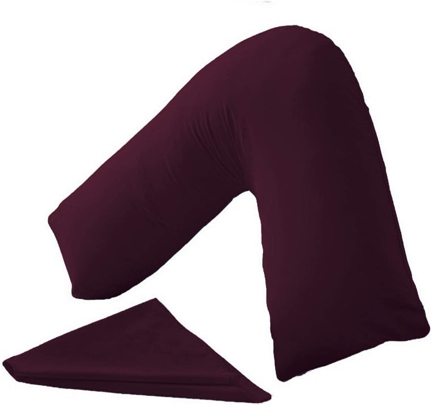 Nightzone Plum Night Zone V Shaped Polycotton Pillow Case Cover Nursing Pregnancy Maternity Orthopaedic Support Pillowcase (Plum)