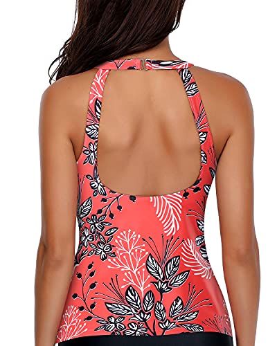 Holipick High Neck Tankini Top Bathing Suit Tops for Women Tummy Control Tank Tops Swimsuits2