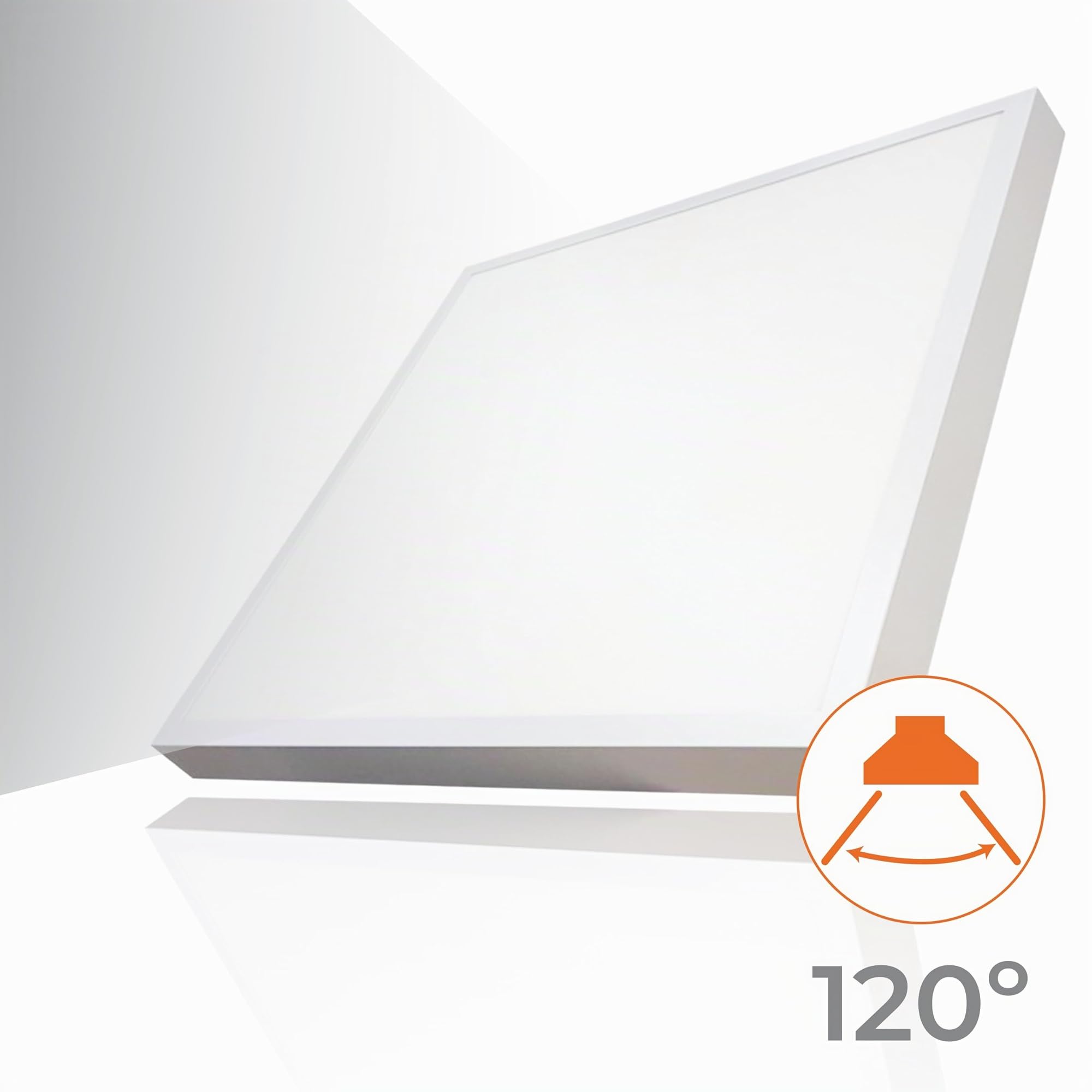 LED ATOMANT Packung mit 2 Quadatisch LED Oberfläche Deckenleucht 60x60cm 48W, CCT (Farbwahlschalter Warmweiß, Neutralweiß oder Kaltweiß), 5500 Lumen, Inklusive Treiber
