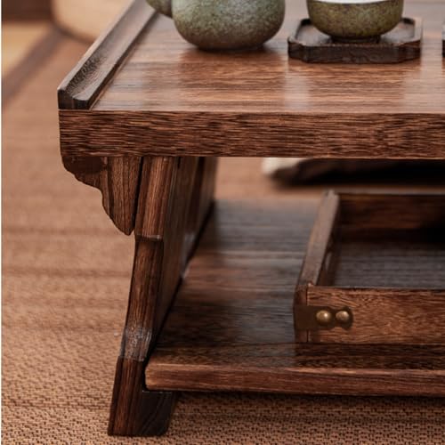 Table Basse Japonaise 80cm Multifonction et Facile à Ranger - 4