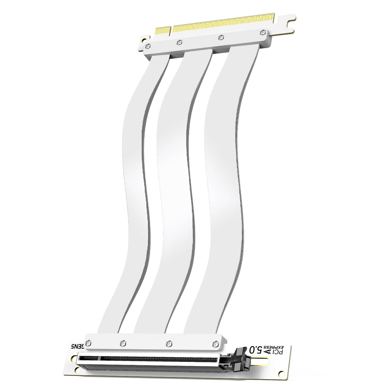 JEYI Cable elevador PCIe 5.0 X16 (PCIe 5.0, blanco, 25 cm / 0.82ft)