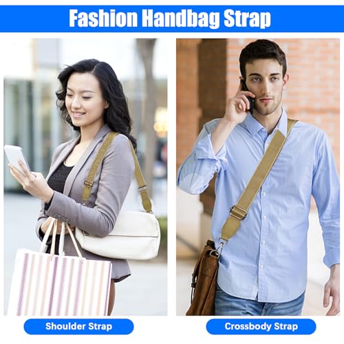 Image of Purse Strap Crossbody Wide Shoulder Strap Adjustable Canvas Straps Replacement Belts for Handbag, Crossbody Bag