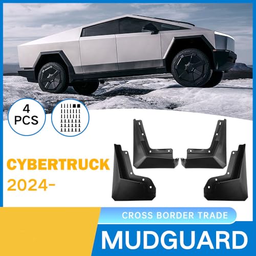 Image of 4pcs Mud Flaps Mud Splash Guard Mudguards for Tesla Cybertruck 2023 2024 2025 Splash Fender No Drilling Precision Fit Exterior Accessories